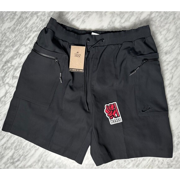 Nike Sportswear Tech Pack Shorts Woven Utility FB7528-010 Black Men's Medium - Picture 1 of 11